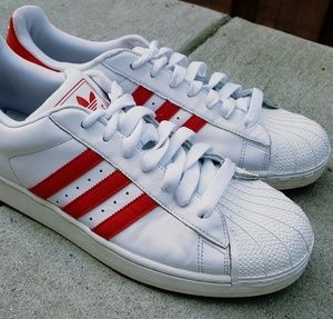 ADIDAS Superstar Low White /Red Old Schol Size 12